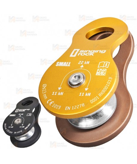 Polea pequeña para cuerdas hasta de 13 mm (32kN) color naranja