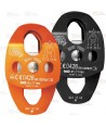 Polea doble para cuerdas con apertura y enganche doble (25 kN)