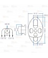 Polea doble para cuerdas con apertura y enganche doble (25 kN)
