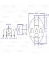 Polea doble para cuerdas con apertura y enganche doble (50 kN)