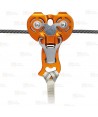 Polea para tirolinas de cuerda y cable