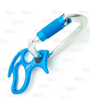 Kit  de descensor asegurador con conector para barranquismo Oka de Kong color azul