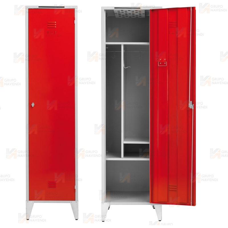 Taquilla metálica de una puerta para bomberos