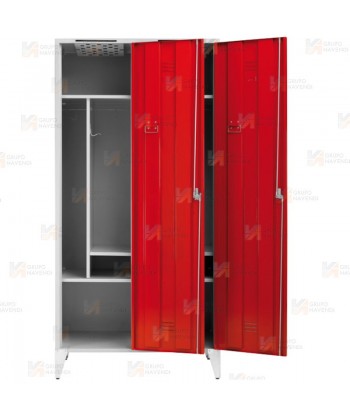 Taquilla metálica de dos puertas para bomberos