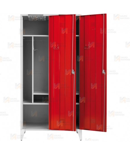 Taquilla metálica de dos puertas para bomberos