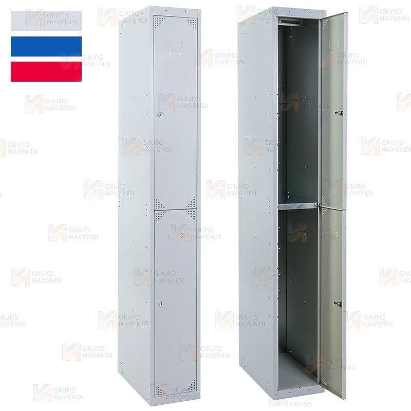 Taquilla metálica de dos puertas (Un módulo)
