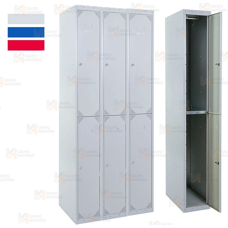 Taquilla metálica de dos puertas (Tres módulos)