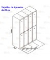 Taquilla metálica de dos puertas (Un módulo)