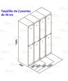 Taquilla metálica de dos puertas (Un módulo)