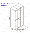 Taquilla metálica de dos puertas (Un módulo)