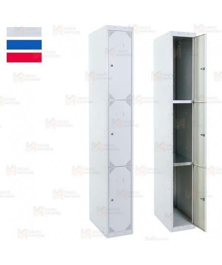 Taquilla metálica de tres puertas (Un módulo)
