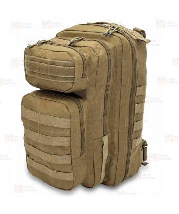 Mochila táctica sanitaria Soporte Vital Básico SVB) con sistema Molle de color kaki