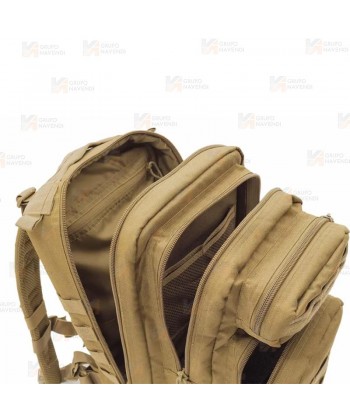 Mochila táctica sanitaria Soporte Vital Básico SVB) con sistema Molle de color kaki