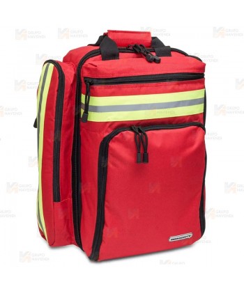 Mochila de media capacidad de Soporte Vital Básico color rojo