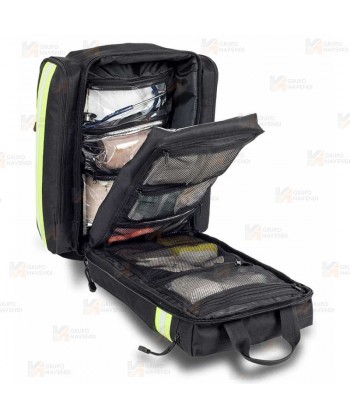 Mochila de media capacidad de Soporte Vital Básico color negro