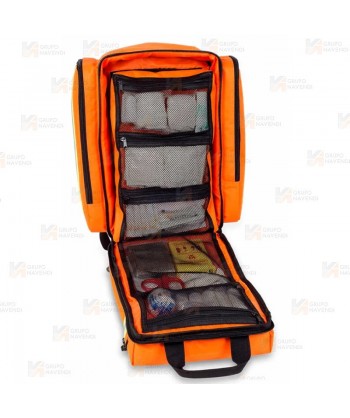 Mochila de media capacidad de Soporte Vital Básico color naranja