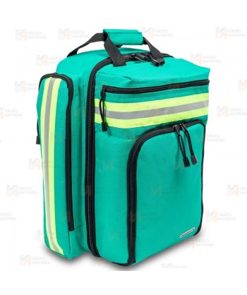 Mochila de media capacidad de Soporte Vital Básico color verde