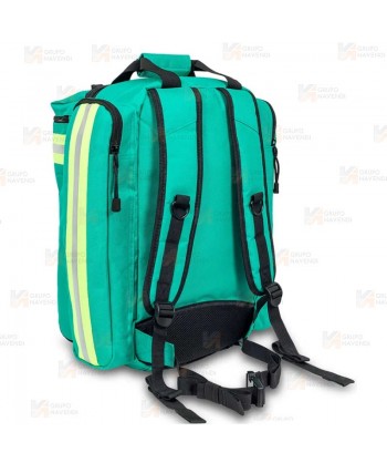 Mochila de media capacidad de Soporte Vital Básico color verde
