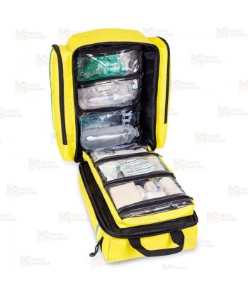Mochila de media capacidad de Soporte Vital Básico color amarillo