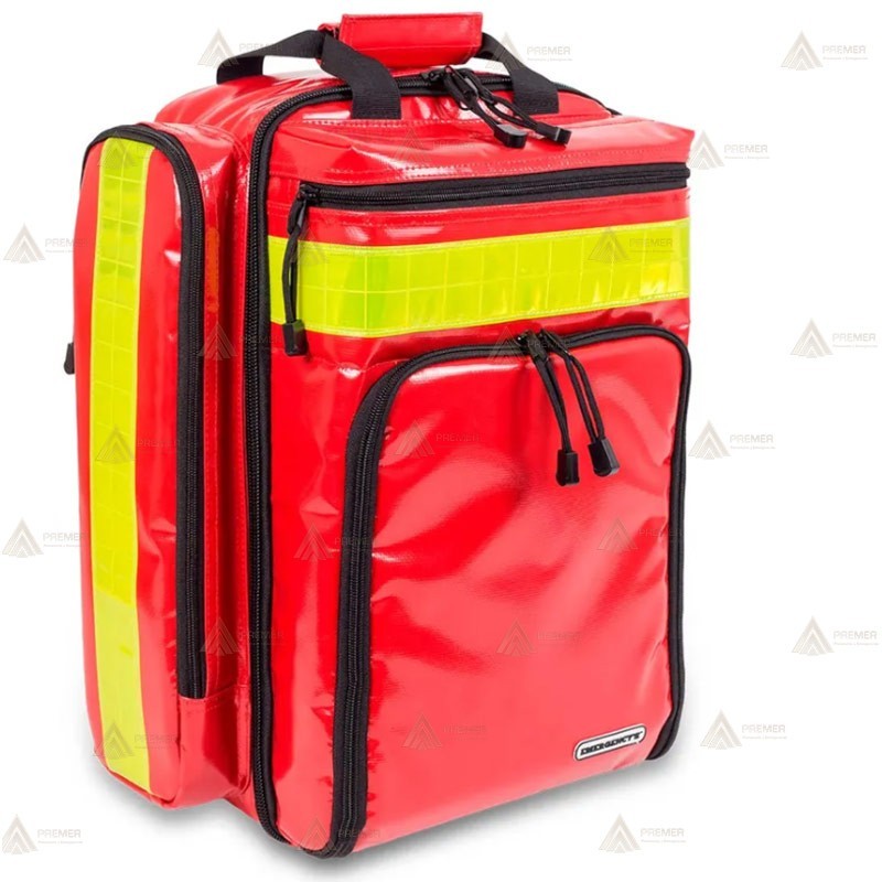 Mochila de media capacidad de Soporte Vital Básico de Tarpaulin color rojo
