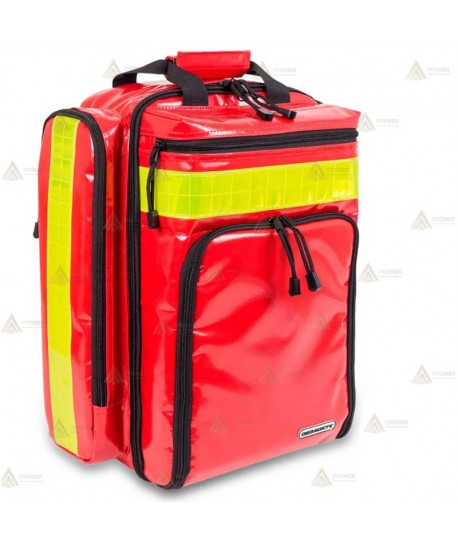 Mochila de media capacidad de Soporte Vital Básico de Tarpaulin color rojo