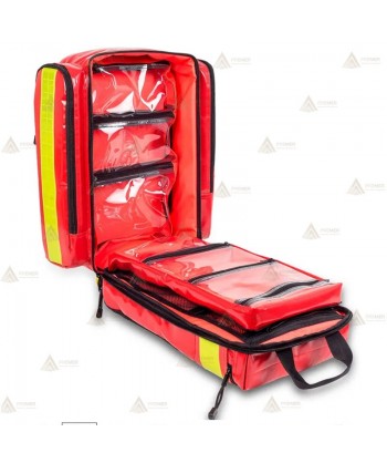 Mochila de media capacidad de Soporte Vital Básico de Tarpaulin color rojo