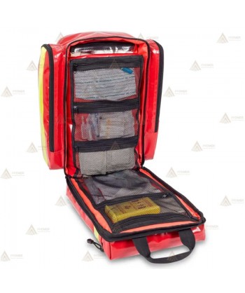 Mochila de media capacidad de Soporte Vital Básico de Tarpaulin color rojo
