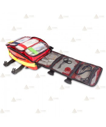 Mochila trapezoidal soporte vital básico (SVB) color rojo