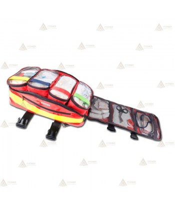 Mochila trapezoidal soporte vital básico (SVB) color rojo