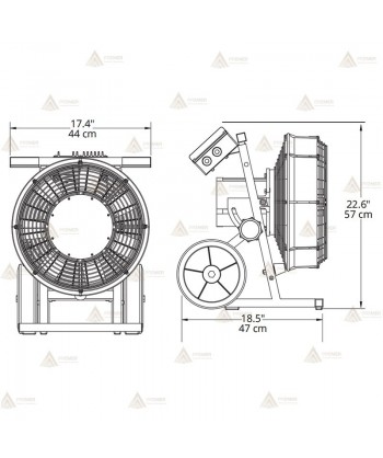 Ventilador/extractor de velocidad variable de 40 cm ø  (17.143 m³/hr)