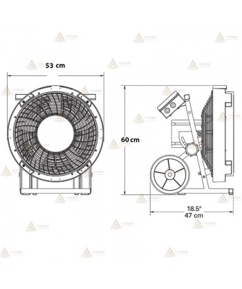 Ventilador PPV de velocidad variable de 1,5 Hp y 46Ø  (22.702 m³/h)