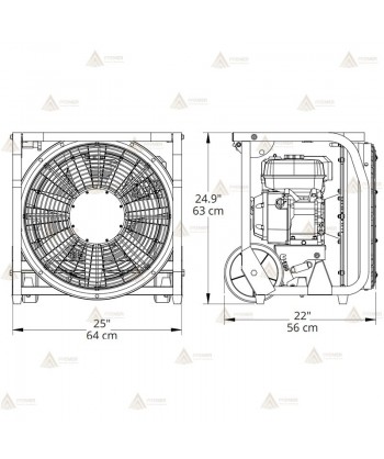 PPV a gasolina con motor Honda de 5.5 Hp y 54 cm ø  (38.250 m³/h)