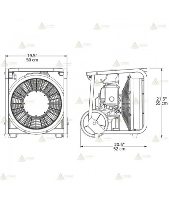 PPV a gasolina con motor Honda de 2,1 Hp y 40 cm ø  (21.760 m³/h)