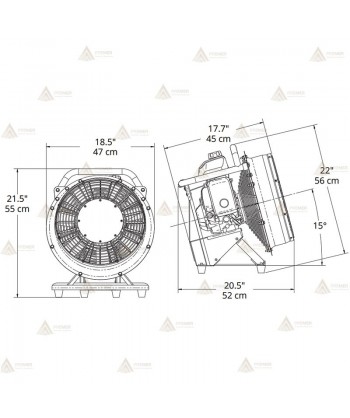 PPV a gasolina con motor Honda de 2,1 Hp y 40 ø  (21.760 m³/h)