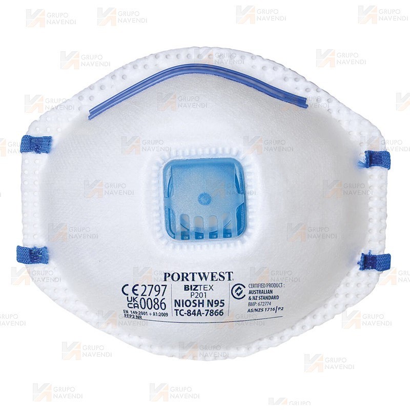 Mascarilla con válvula tipo  FFP2 NR