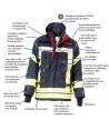 Chaquetón de intervención para bomberos color rojo
