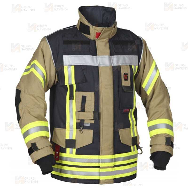 Chaquetón de intervención para bomberos color marino/arena