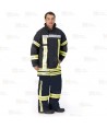 Chaquetón largo de Nomex y membrana Airtex para bombero color azul marino