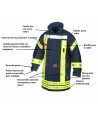 Chaquetón largo de Nomex y membrana Airtex para bombero color azul marino