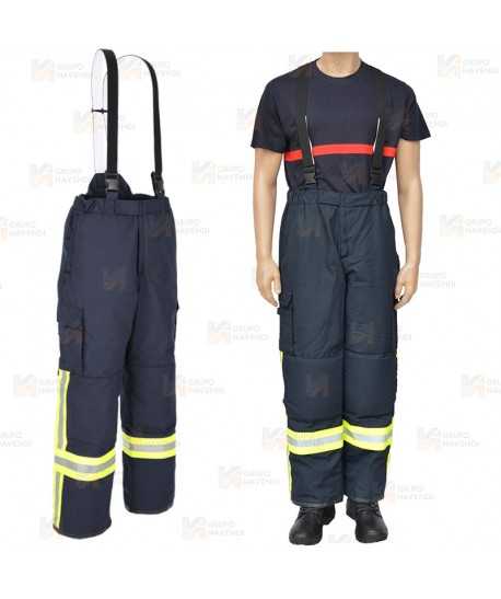 Cubrepantalón o pantalón de bombero EN 469 Nivel 2 color azul marino