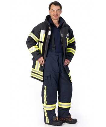 Cubrepantalón o pantalón de bombero EN 469 Nivel 2 color azul marino