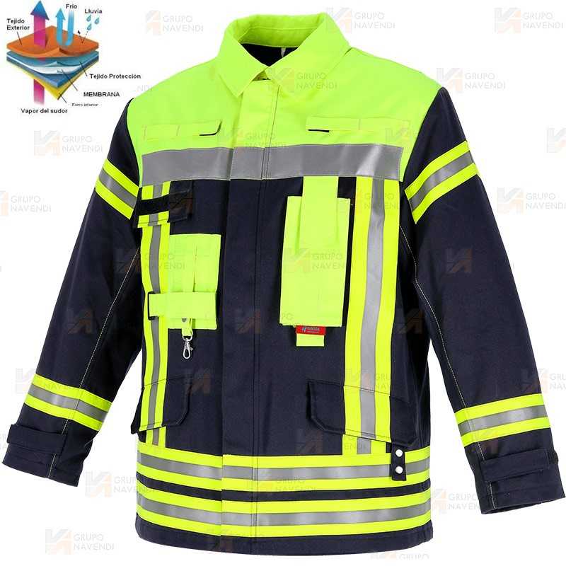Chaquetón de bombero con membrana para rescates técnicos y parque