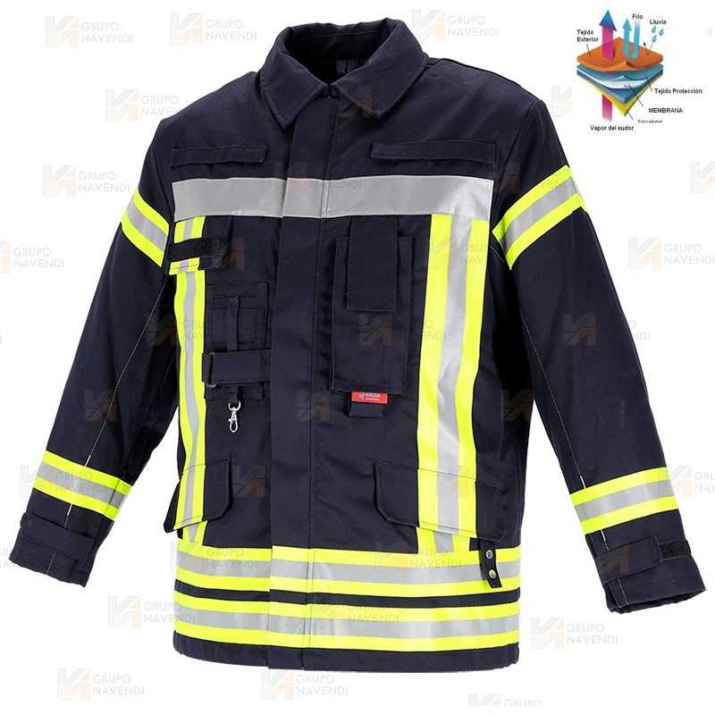 Chaquetón de bombero con membrana para rescates técnicos y parque