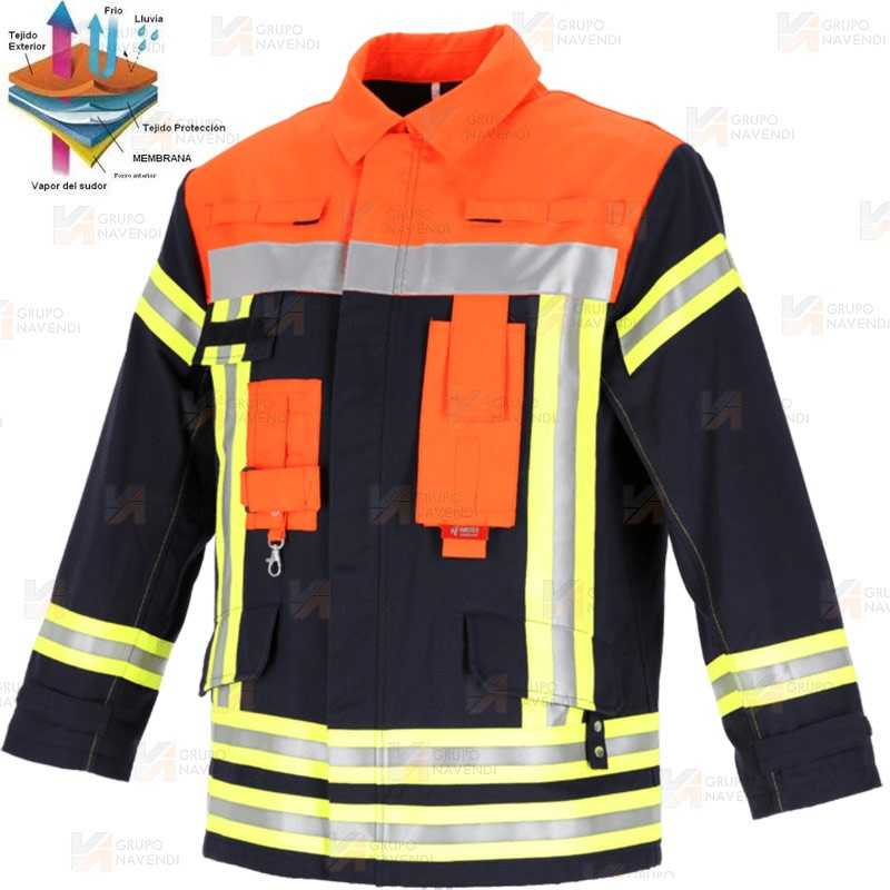 Chaquetón de bombero con membrana para rescates técnicos y parque