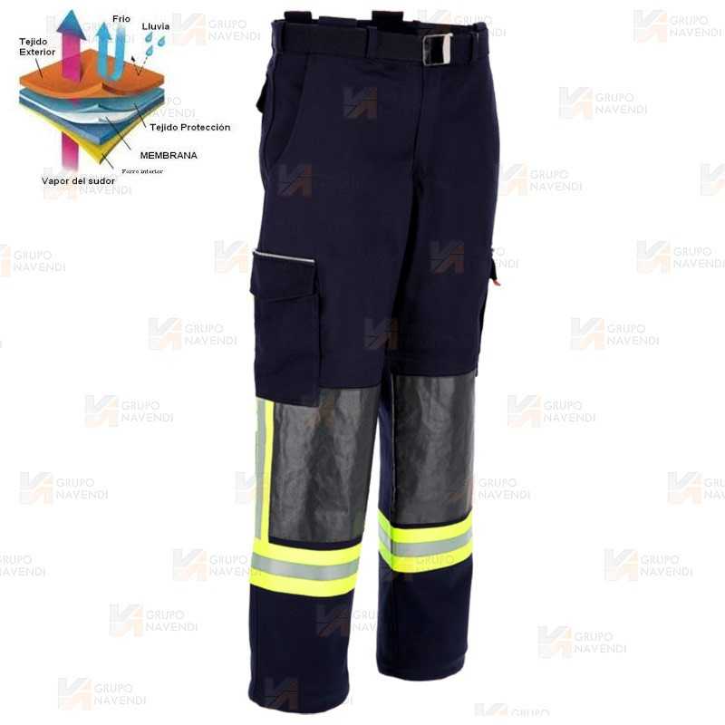 Pantalón de bombero con membrana para rescates técnicos. Color azul marino oscuro