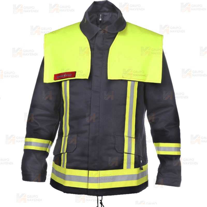Chaqueta ignífuga de aramida y viscosa para parque y rescates
