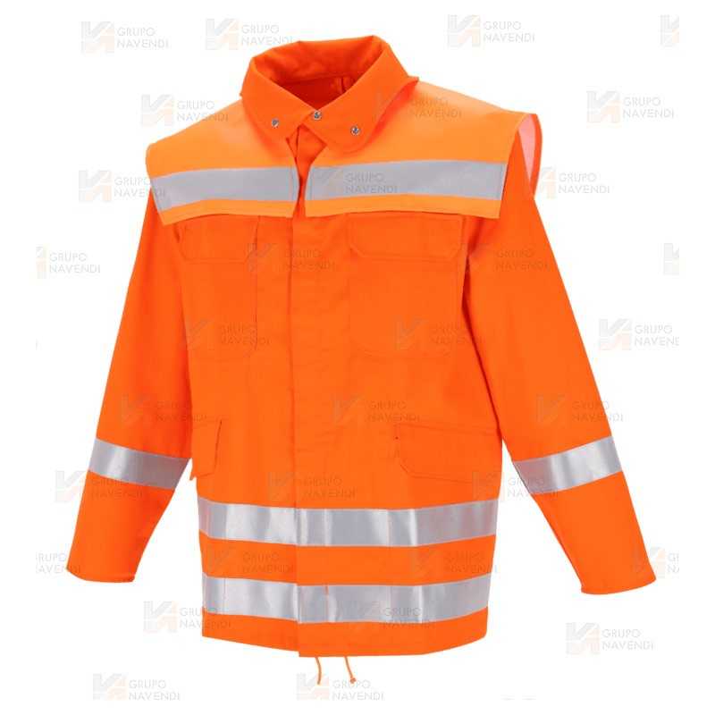 Chaqueta ligera de bombero para parque y rescates. Color naranja