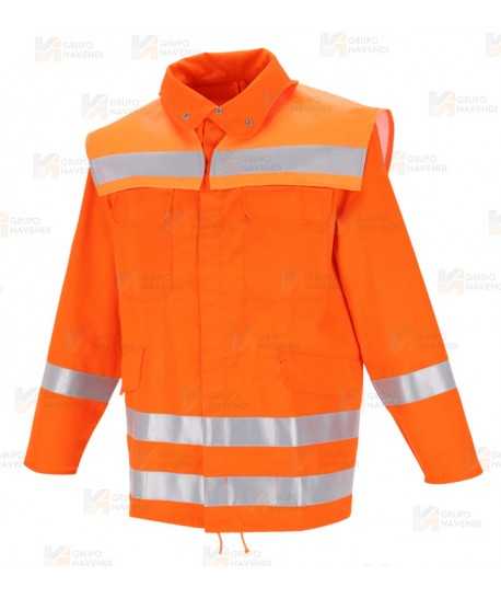 Chaqueta ligera de bombero para parque y rescates. Color naranja