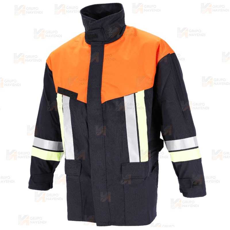 Chaqueta ignífuga bicolor de Kermel de bombero para parque y rescates