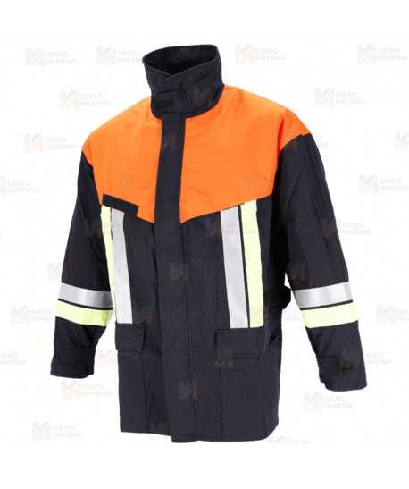 Chaqueta ignífuga bicolor de Kermel de bombero para parque y rescates